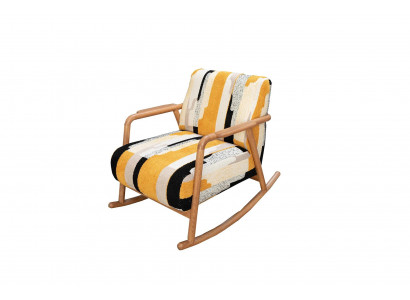 Designer rocking chair living room single-seater, brown single-seater wooden frame