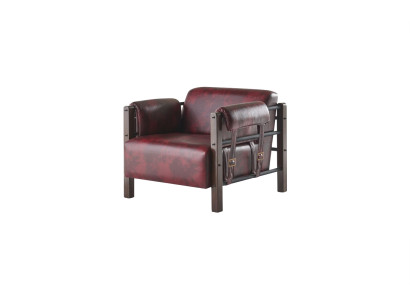 Leather armchair, armchair, Bordeaux, reclining chair, leather, wood, modern, 1-seater