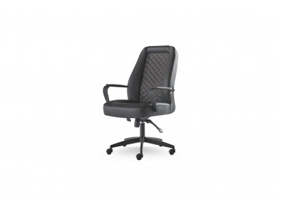 Office chair black swivel chair modern study with wheels leather armchair