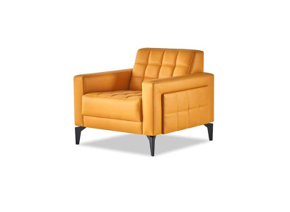 Chesterfield armchair, chair modern soft leather stainless steel wood armrests