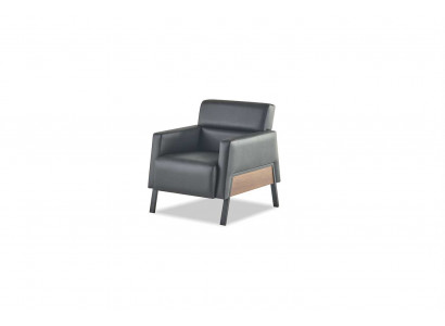 Black Armchair Modern 1-Seater Study Living Room Leather Armchair Soft