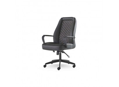 Swivel Office Chair Black With Wheels Modern Leather Wood