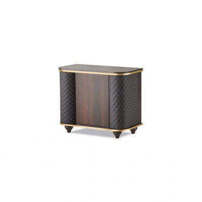 Rectangular Sideboard Brown Black Doors Modern Filing Cabinet