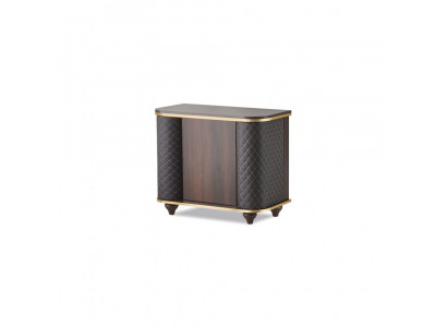 Rectangular Sideboard Brown Black Doors Modern Filing Cabinet