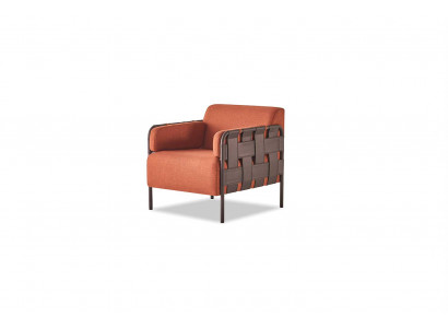 Armchair Orange Fabric Modern Leather Fabric Single-Seater Soft