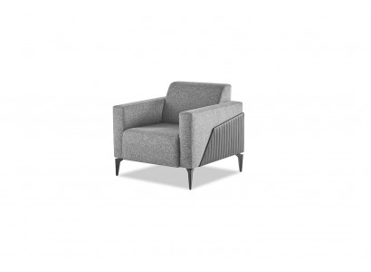 Armchair Gray Recliner Modern Leather Stainless Steel Fabric 1-Seater Armrests
