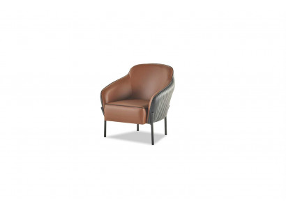 Armchair Brown Black Recliner Modern Leather Stainless Steel 1-Seater Soft