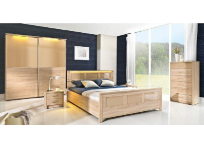 Bedroom wood suite set complete bed wardrobe dresser nightstand Cremona2