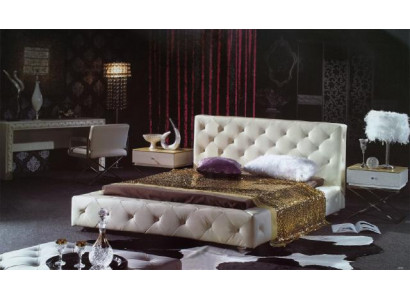 Elegant designer bed, beds, leather bed, Chesterfield upholstered bed, double bed, new