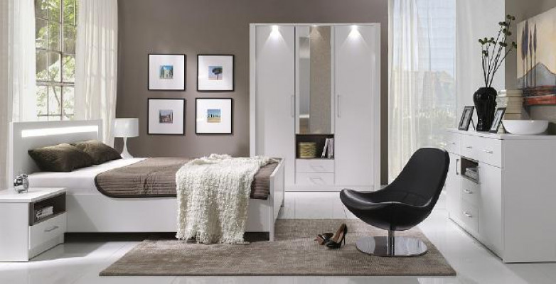 Elegant white bed in a refined contemporary style in premium quality.