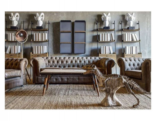 Sofa set upholstered couch sofa classic Chesterfield 3-seater set new NAPOLI V
