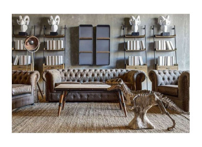 Sofa set upholstered couch sofa classic Chesterfield 3-seater set new NAPOLI V