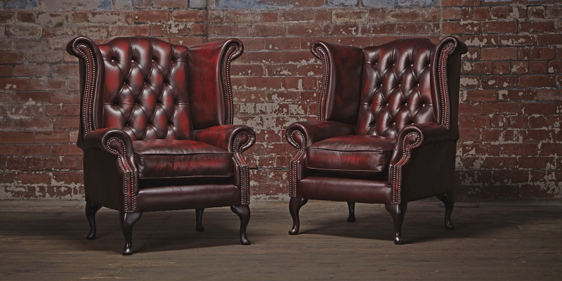 Genuine Chesterfield Wing Chair Armchair Couch Sofa Upholstery Seat Lounge Antique