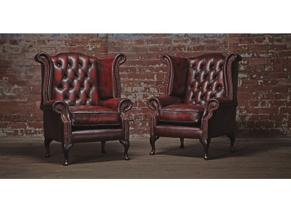 Genuine Chesterfield Wing Chair Armchair Couch Sofa Upholstery Seat Lounge Antique