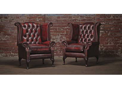 Genuine Chesterfield Wing Chair Armchair Couch Sofa Upholstery Seat Lounge Antique