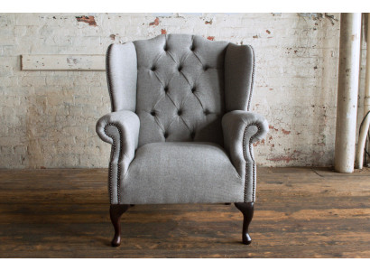 Wingback armchair armchair TV design upholstered sofa couch Chesterfield textile new 345