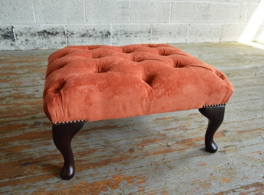 Ottoman Armchair TV Design Upholstery Footstool Chesterfield Textile New - 368