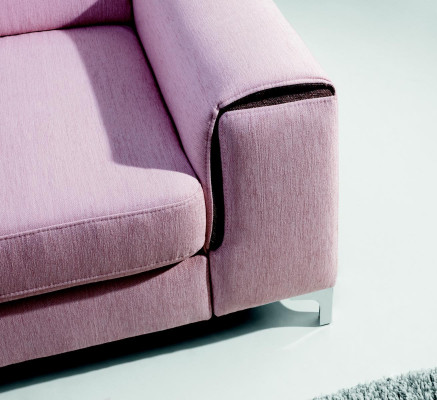 A respectable modern and comfortable 2-seater sofa in a stylish pink color