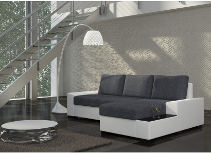 Design corner sofa, sleeper sofa, bed function, sofa couch, leather upholstery, fabric sofas, new.