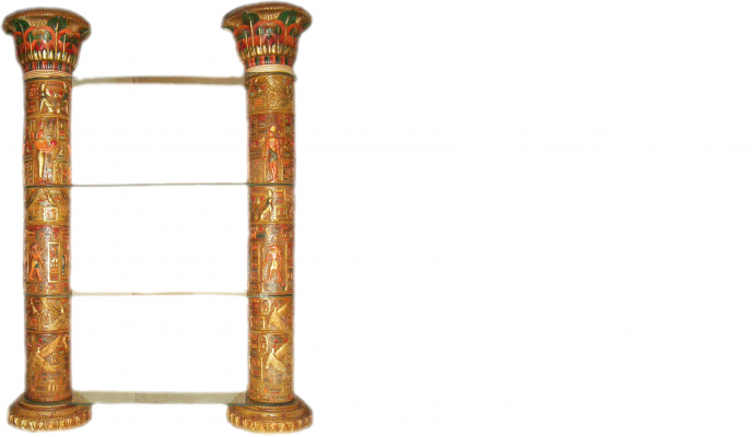 Regal Glass Display Cabinet Egyptian Shelves Showcases XXL Columns 240cm Column Egypt New