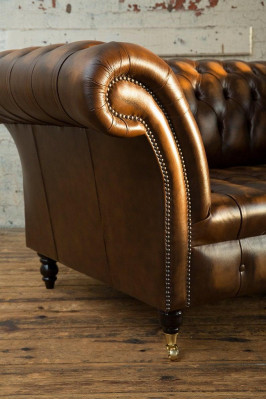 Chesterfield Leather Sofa 1-Seater Sofa Upholstered Sofas Design Luxury Couch Sofas New