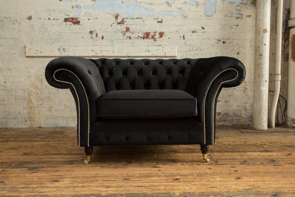 Chesterfield Armchair TV Couch 1-Seater Sofa Textile Fabric Sofas Upholstery #5
