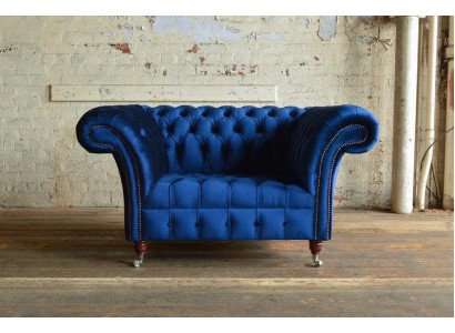 Chesterfield Armchair TV Couch 1 Seater Sofa Textile Fabric Couche Padding #4