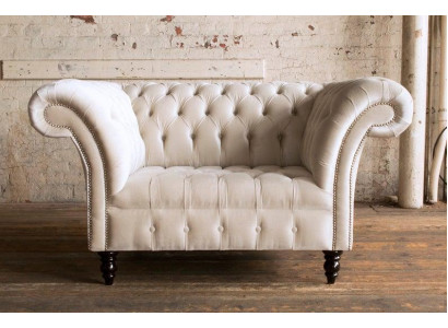 Chesterfield Armchair TV Couch 1-Seater Sofa Textile Fabric Couches Upholstery #4
