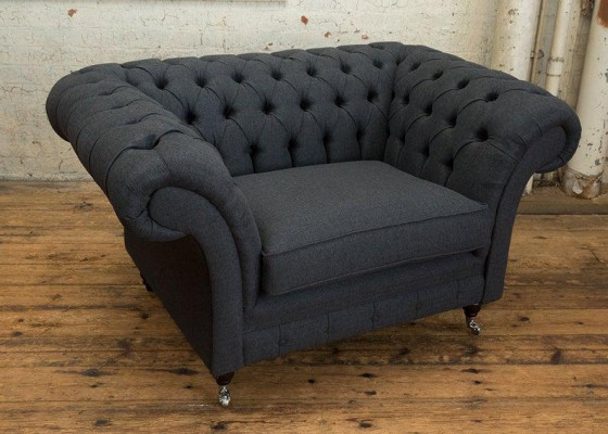 Chesterfield Armchair TV Couch 1-Seater Sofa Textile Fabric Sofas Upholstery #2