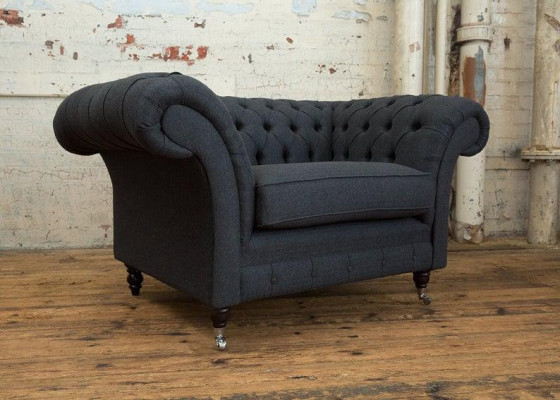 Chesterfield Armchair TV Couch 1-Seater Sofa Textile Fabric Sofas Upholstery #2