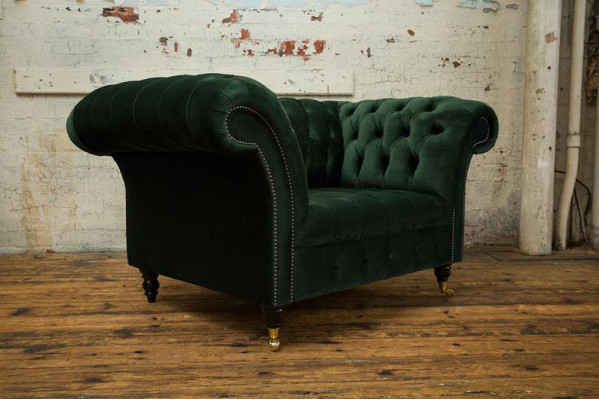Chesterfield Design Sofa Armchair Couch Upholstery Luxury Textile Couches 1-Seater #103