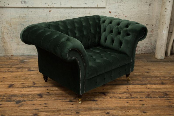 Chesterfield Design Sofa Armchair Couch Upholstery Luxury Textile Couches 1-Seater #103
