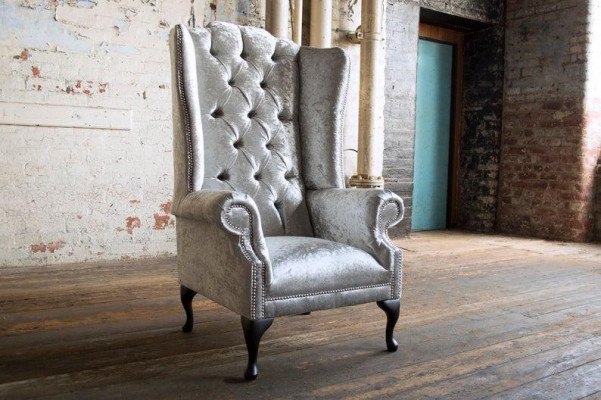 Chesterfield Design Sofa Armchair Couch Upholstery Luxury Textile Couch 1 Seater #102