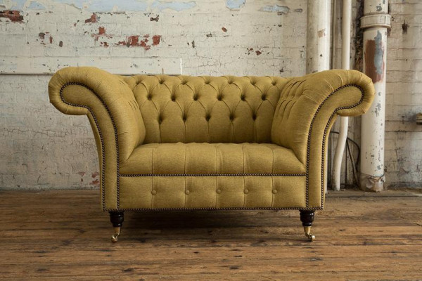 Chesterfield Design Sofa Armchair Couch Upholstery Luxury Textile Couches 1 Seater #100