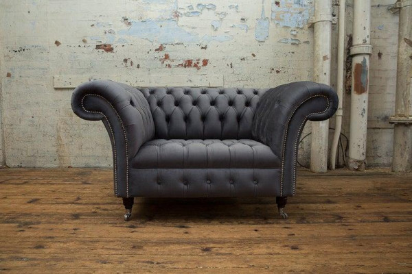Chesterfield Design Sofa 1 Seater Couch Upholstery Luxury Classic Textile Couches