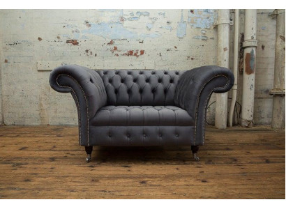 Chesterfield Design Sofa 1 Seater Couch Upholstery Luxury Classic Textile Couches