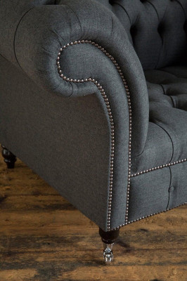 Chesterfield Design Sofa Armchair Couch Upholstery Luxury Textile Couches 1 Seater #111