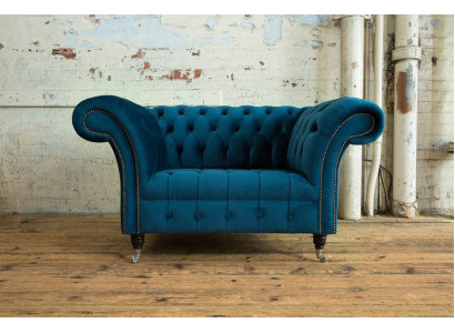 Chesterfield armchair television couch single-seater sofa fabric material couches upholstery 131