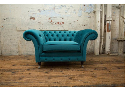 Chesterfield Armchair TV Couch 1-Seater Sofa Textile Fabric Couches Upholstery 136