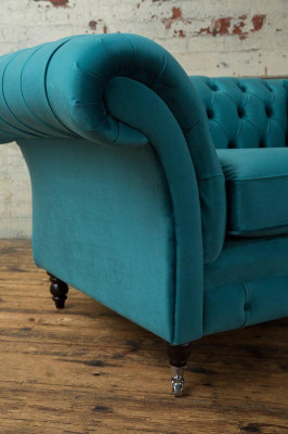 Chesterfield Armchair TV Couch 1-Seater Sofa Textile Fabric Couches Upholstery 136