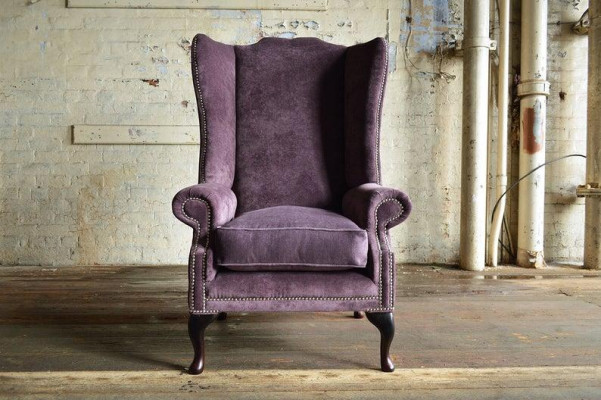 Chesterfield wingback armchair, armchair, 1-seater sofa, upholstered couches, leather, textile couch.