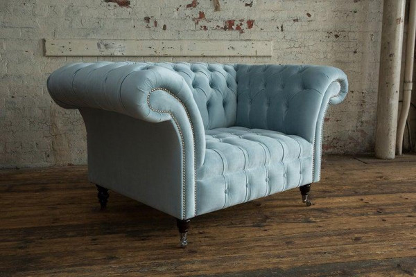 Chesterfield Design Sofa Armchair Couch Upholstery Luxury Textile Couches 1-Seater #145