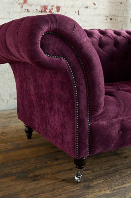 Upholstered furniture armchair 1-seater New Premium Class luxury fabrics upholstery Chesterfield