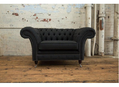 Chesterfield armchair TV couch 1-seater sofa textile fabric couches upholstery 201