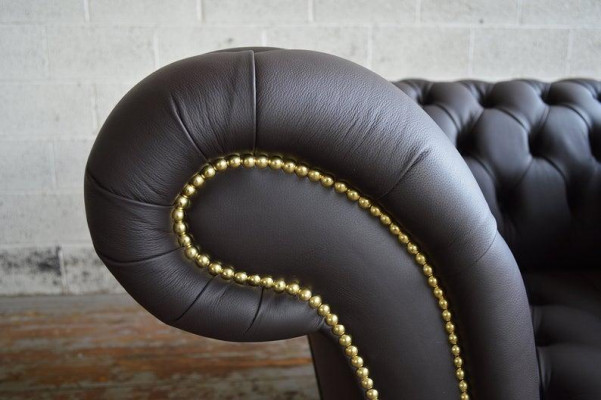 Chesterfield Design Sofa Armchair Couch Upholstery Luxury Textile Sofa 1 Seater #211