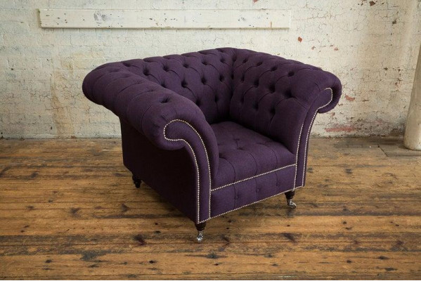 Purple Chesterfield Couch Sofa Upholstery 1-Seater Couches Seat Suite Sofas New