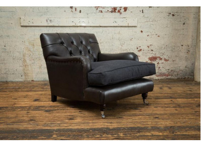 Lounge Club Sofa Armchair Couch Chair TV Relax Leather Chesterfield Upholstery