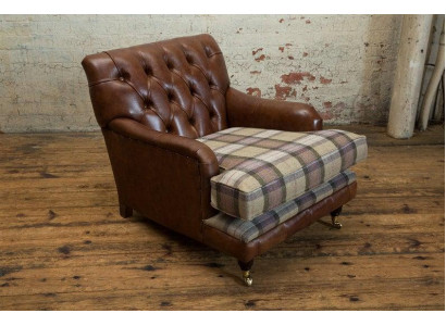 Armchair 1 Seater Relax Upholstered TV Chesterfield Textile Sofa Couch Fabric New