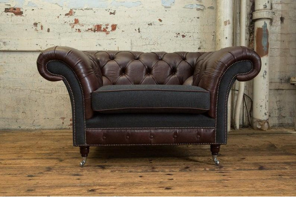 Armchair 1 Seater Relax Cushioned TV Chesterfield Textile Sofa Couches Leather New