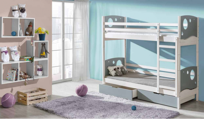 Bunk bed, loft bed, children's bed, 5 colors, Scandinavian pine wood, children's room